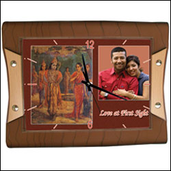 "Customised Wall Clock with Ravi Verma Painting (For Her) code H03 - Click here to View more details about this Product